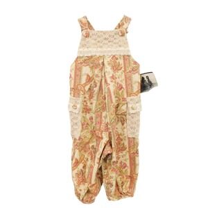 NWT Trish Scully 24 Months Baby Girl Floral‎ Paisley Lace Overall Romper